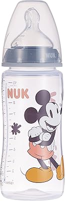 Biberon nuk first choice+, disney mickey mouse, gris, 300 ml