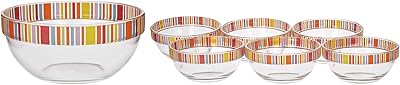 Ensemble de bols à salade empilables luminarc velada, 7 pièces, transparent