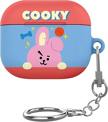 Étui de protection rigide bt21 avec porte-clés pour airpods 3 3ème
