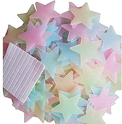 100 pièces brillent dans le noir 3d étoiles fluorescentes autocollants muraux pour chambres