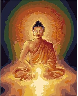 Kit de peinture par numéros de statue de bouddha doré pour adultes