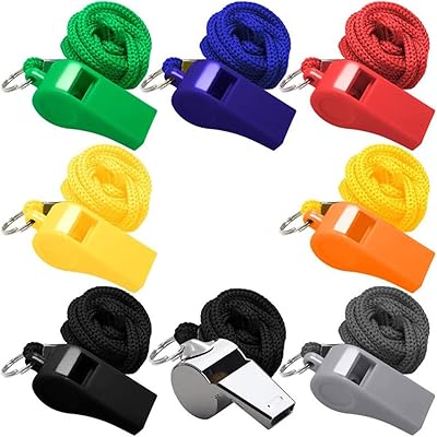 Sifflet de sport ecv avec lanière 8 pièces, sifflet à son clair