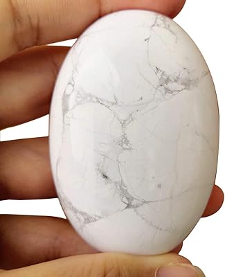 Pierres howlite blanches polies lovilium, pierres ovales naturelles pour la guérison de poche