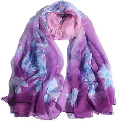 Écharpe rose pour femme, écharpe en soie élastique modérée à imprimé pour voyage/fête/mariage/rencontres