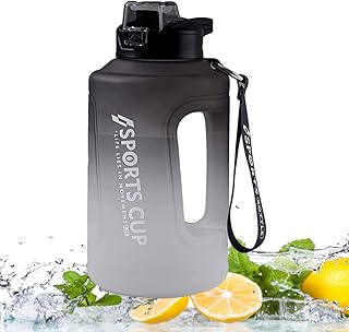 Bouteille d'eau de sport 1500 ml avec paille, bouteille d'eau de sport