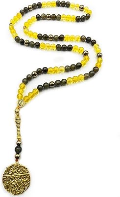 Rebuy perles de prière islamique tasbih citrine naturelle labradorite pierre tasbih 99 perles