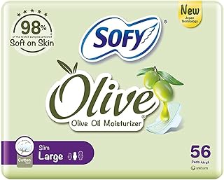 Serviettes hygiéniques fines sofy, taille l, 29 cm avec ailes, 56 serviettes
