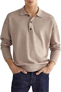 Polo décontracté à manches longues pour hommes, chemises de golf classiques, gilets thermiques