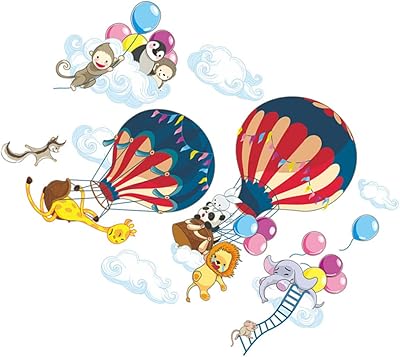Safigle 1 ensemble d'autocollants de ballon à air chaud, autocollant mural de maison