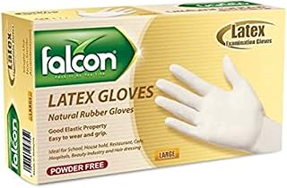 Gants en latex sans poudre falcon (grands) - 100 pièces