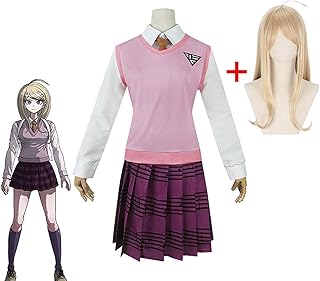 Costume de cosplay danganronpa akamatsu kaede, uniforme de campus pour lycéens, perruques