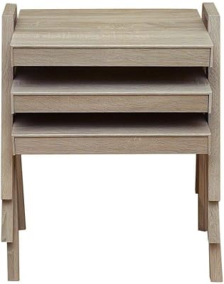 Ensemble de tables gigognes 3 pièces baxton pan emirates, beige