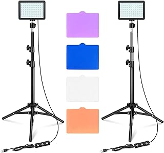 Lampe vidéo led 11 luminosité, 4 filtres de couleur à intensité variable, photographie
