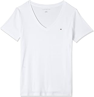 Hauts à manches courtes - chemises en coton pour femmes avec encolure en v et logo. Révolutionnez votre façon d'acheter avec Diaytar