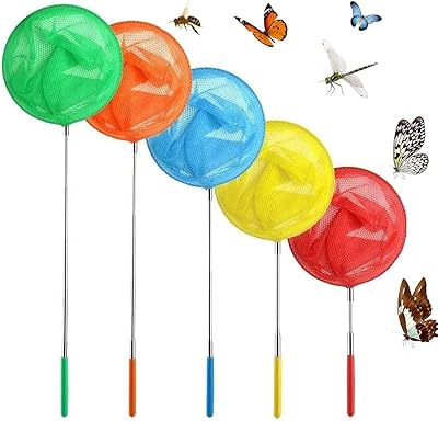 Filet de pêche télescopique extensible delfino avec village de papillons pour que
