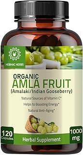 Capsules amla (phyllanthus emblica) – amalaki 120 capsules soutiennent la digestion et le bien-être