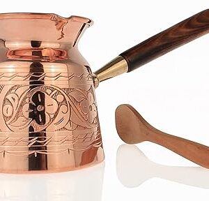 Copper park cafetière turque brodée en cuivre épais avec manche en bois et brûleur 16,6 onces liquides. Diaytar : L'e-commerce accessible à tous les Sénégalais