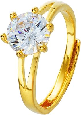 Bagues de mariage en or 24 carats pour femmes, bague ouverte en pierre