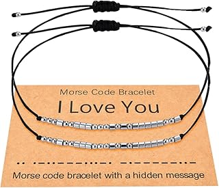Ensemble de bracelets shonen mère et fille, bracelets en code morse pour la fête