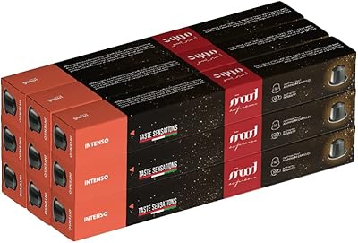 Capsules mode espresso intenso en aluminium compatibles avec nespresso, marron, paquet de 9