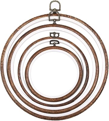 4 pièces xinjieda broderie ovale point de croix cadre cerceau en bois