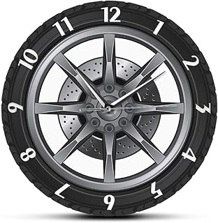 Revhk grande horloge murale 3d, horloge murale de garage 3d, horloge à cadre