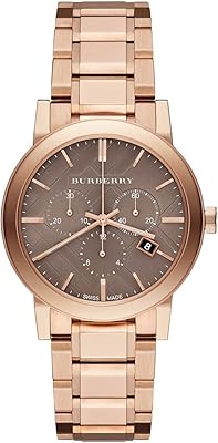 Montre unisexe chronographe de luxe burberry top the city 38 mm or rouge