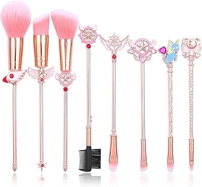 Pinceaux de maquillage professionnels cardcaptor sakura anime series - pinceaux de maquillage pour estomper le fond de teint et le fard à joues - sac à cordon rose inclus (pinceaux de maquillage cardcaptor sakura 1). Diaytar : Votre allié pour des achats malins et économiques