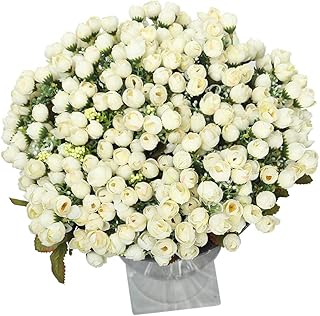 Yatai lot de 12 pivoines artificielles pour décoration – bouquet de fausses fleurs