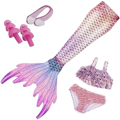 Ensemble de bikini queue de sirène pour filles qiaomi, ensemble de maillot