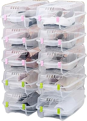 Boîte à chaussures empilable de rangement en plastique organisateur transparent simple