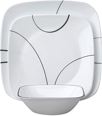 Service de table en verre corel vitrelli aux lignes simples