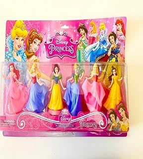 Shokah® disney princess playset 6 pièces, joli présentoir de jouets princesse pour la maison,