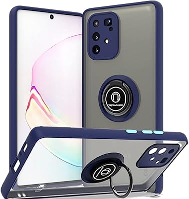 Coque pour samsung galaxy s10 lite avec anneau rotatif en métal béquille résistante