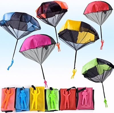 Jouet parachute, 6 pièces de jeux volants pour enfants, avec lancer manuel