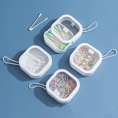 Refax up 4 pièces organisateur d'attaches pour cheveux, support de voyage portable q-tip