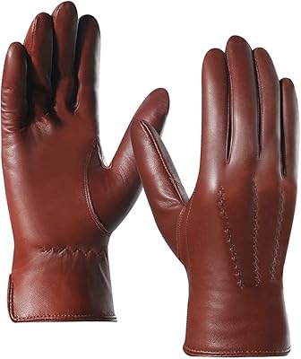 Gants en cuir pour hommes, gants d'hiver doublés en cachemire pour la conduite