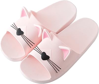 Pantoufles pour femmes, pantoufles d'intérieur antidérapantes, pantoufles de dessin animé de chat mignon