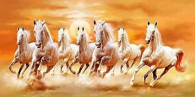Peinture sur toile vastu seven horse de the art factory, multicolore, 24 x