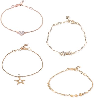 Bracelet moderne en or et perles d'or rose, lot de 4 pièces