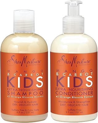 Shampooing et après-shampooing shea moisture kids, extrait de fleur d'oranger, cheveux secs