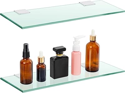 Étagère de salle de bain en verre trempé tato, étagère murale en verre