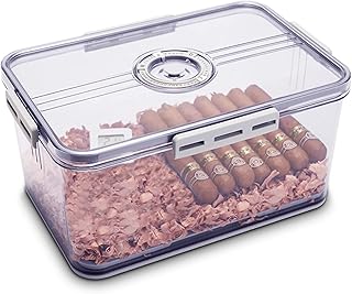 Grande cave à cigares cigarlounge pour 100 cigares, boîte de rangement transparente intégrée