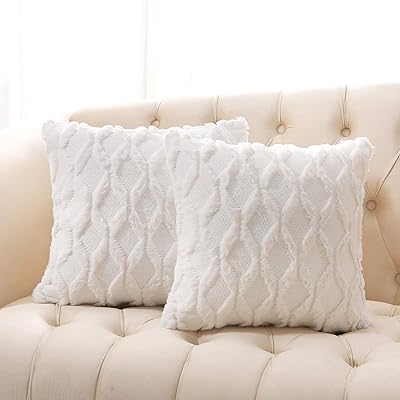 Vulcanix lot de 2 housses de coussin en imitation polaire 457 x
