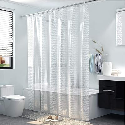 Grand rideau de douche en plastique motifs 3d transparent acétate
