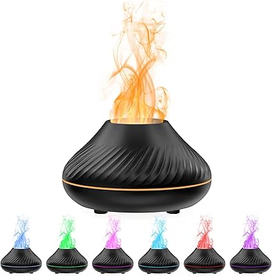 Diffuseur d'huiles essentielles diffuseur d'arômes de flamme humidificateur thérapie à brume fraîche
