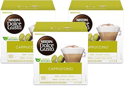 Capsules de café nescafé cappuccino dolce gusto, 16 pièces (paquet de 3)