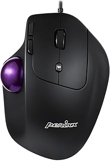 Souris trackball filaire ergonomique programmable pyrex avec port usb, angle réglable et conception