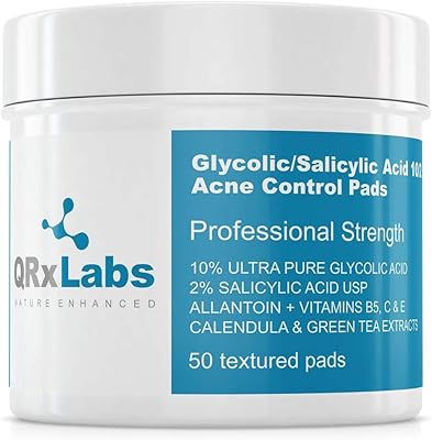 Tampons anti-acné 10/2 acide glycolique ultra pur 10 % + 2 % d'acide
