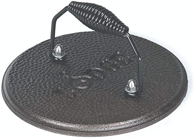 Presse à barbecue ronde en fonte pré-émaillée lodge 19,05 cm / 7,5 pouces